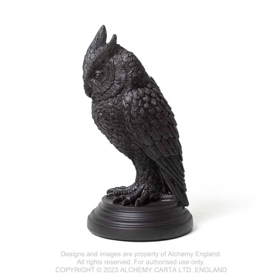 Alchemy Gothic Owl of Astrontiel Candlestick Holder – Resin Gothic Decor