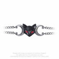 Alchemy Gothic Bastet Triple Moon Bracelet – Pewter Egyptian Cat