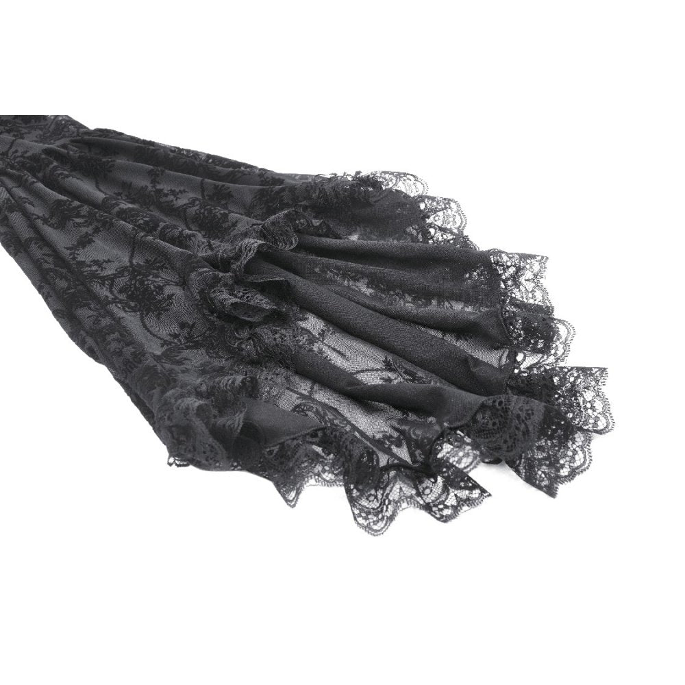 Dark In Love Alora Lace Off Shoulder Dress – Flared Sleeve Goth Style