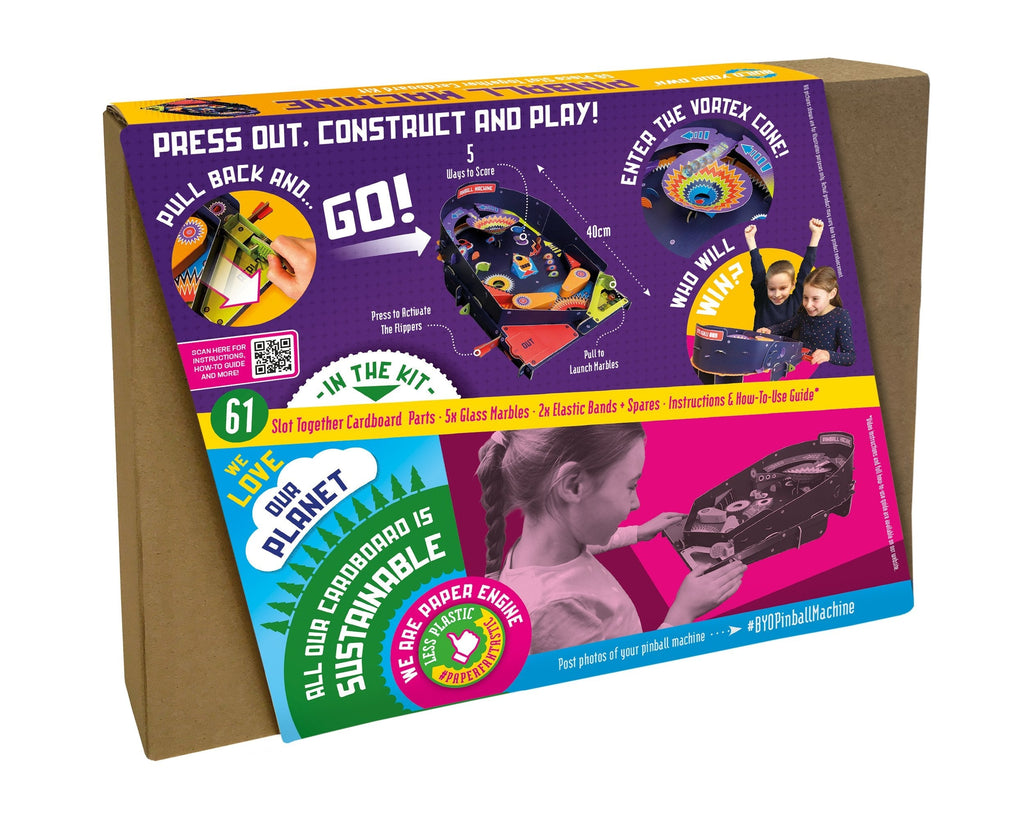 Snaps DIY Cardboard Pinball Machine Kit – Eco-Friendly STEM Toy
