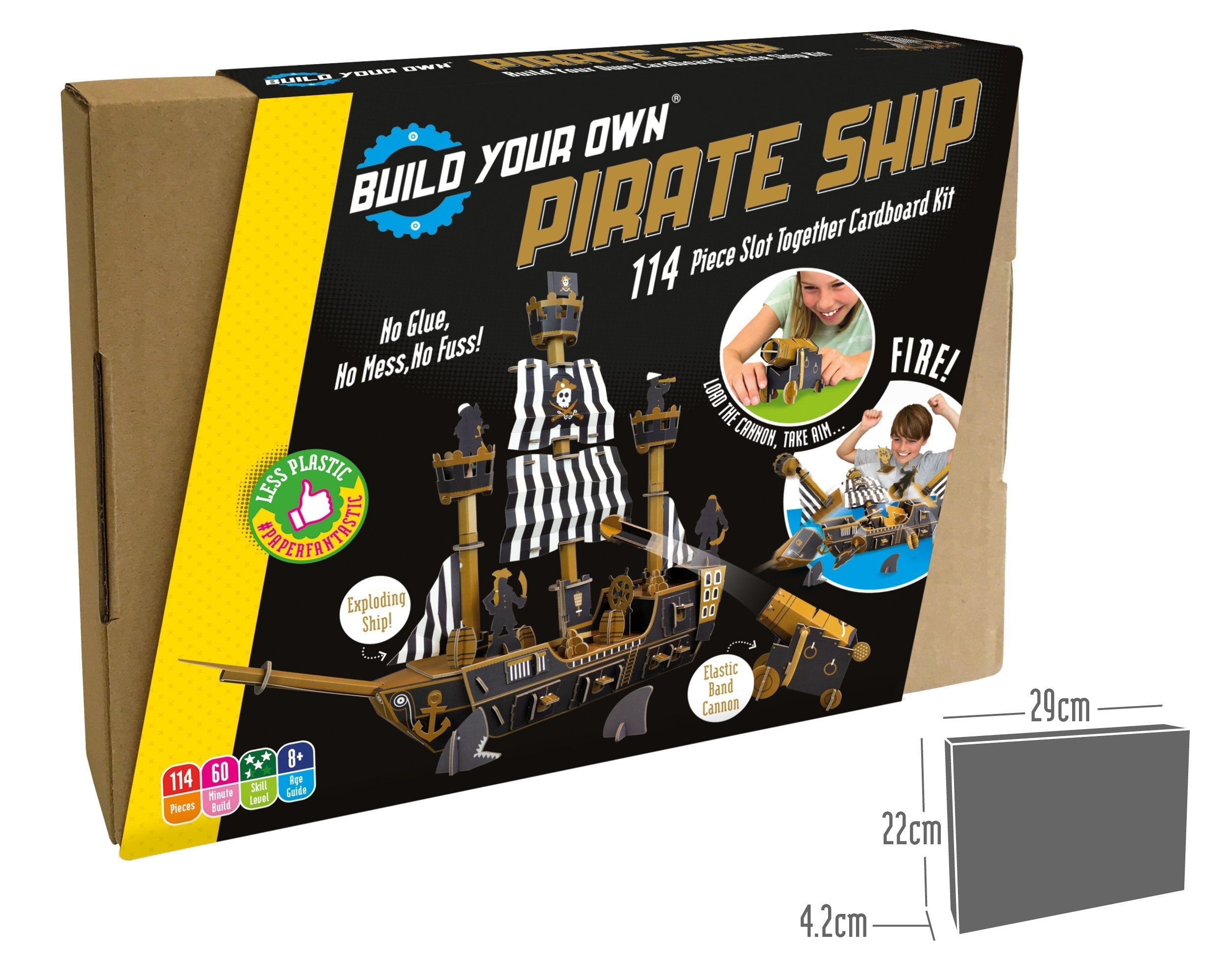 Snaps Pirate Ship Model Kit – Eco-Friendly Cardboard STEM Toy for Kids