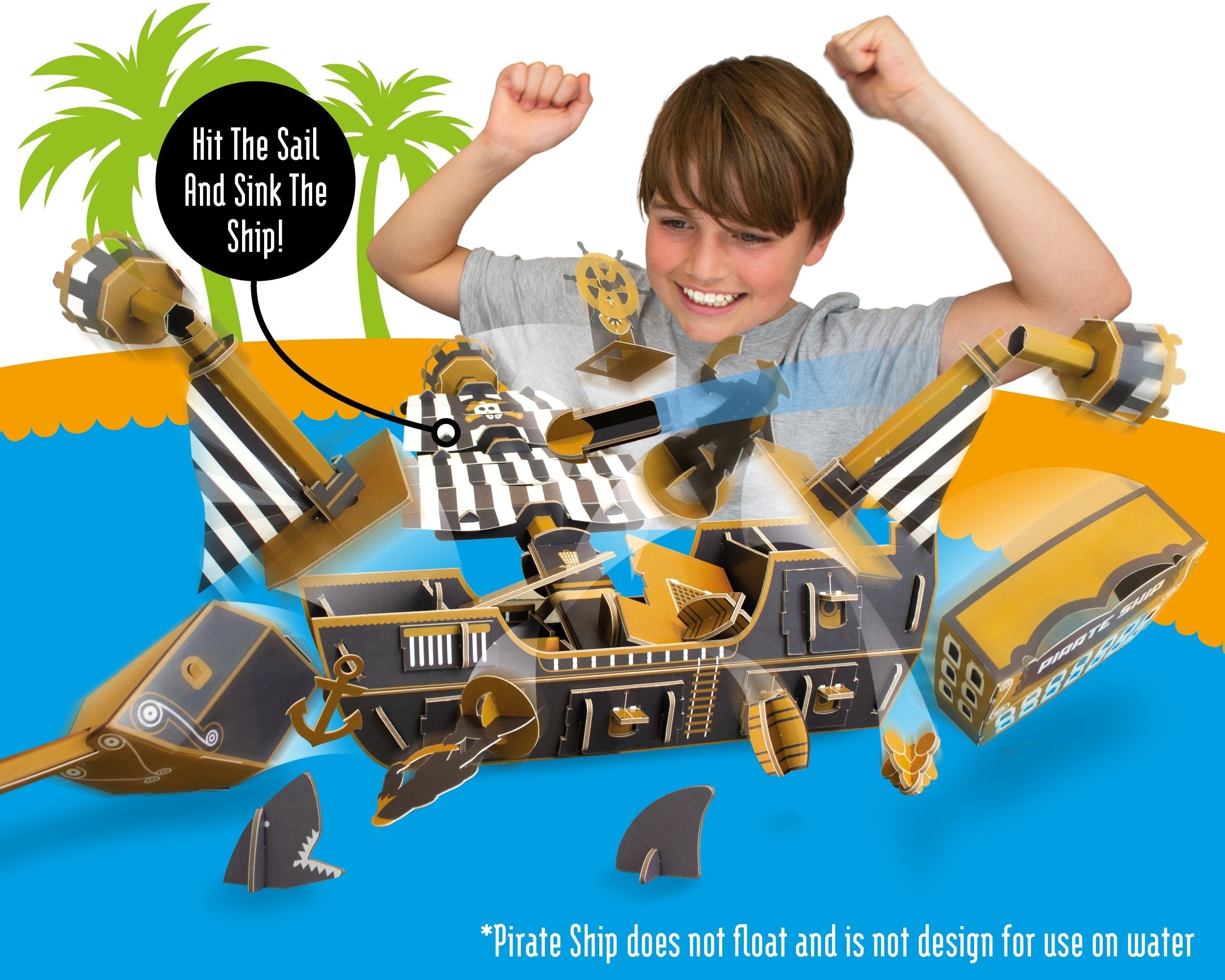 Snaps Pirate Ship Model Kit – Eco-Friendly Cardboard STEM Toy for Kids