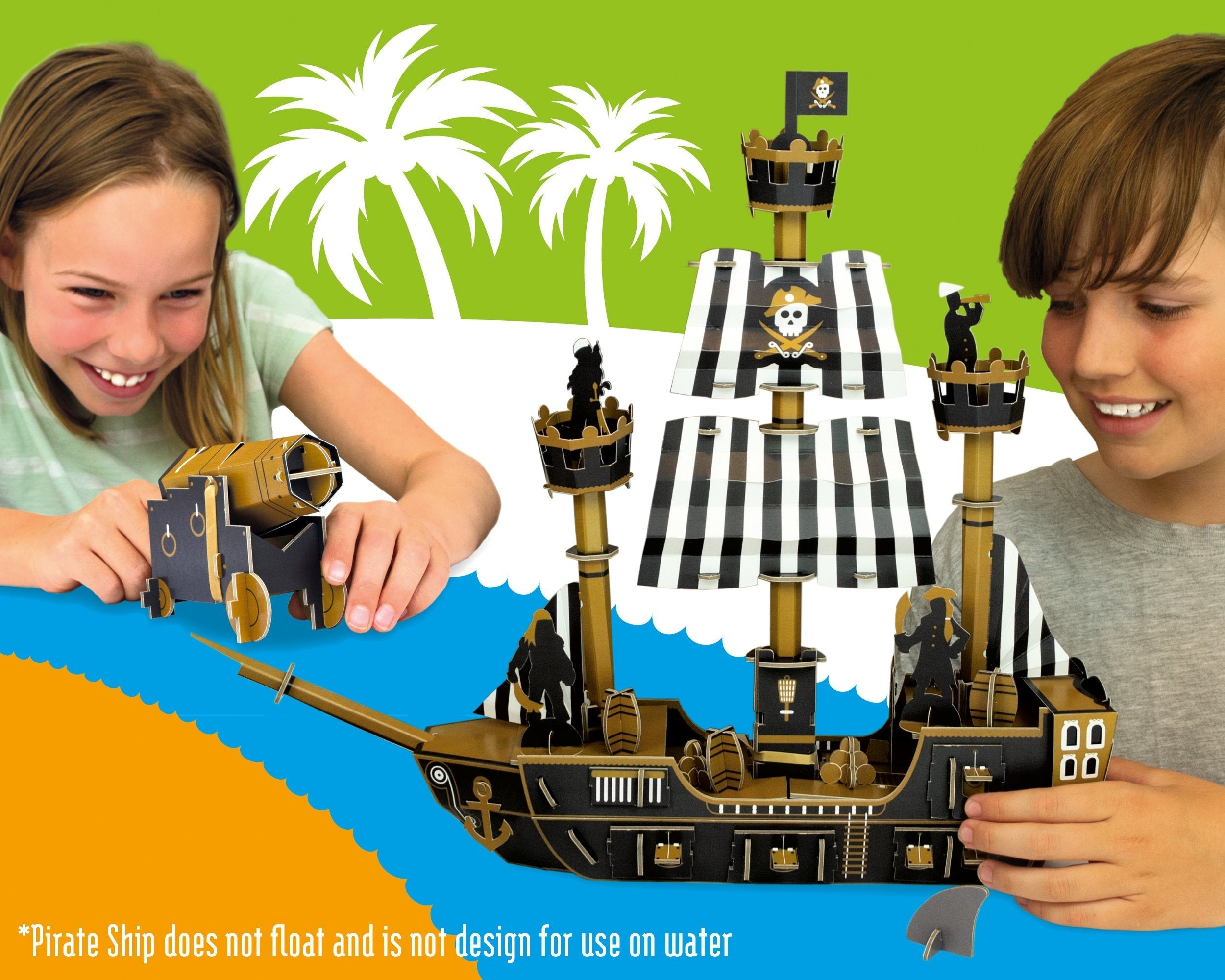 Snaps Pirate Ship Model Kit – Eco-Friendly Cardboard STEM Toy for Kids