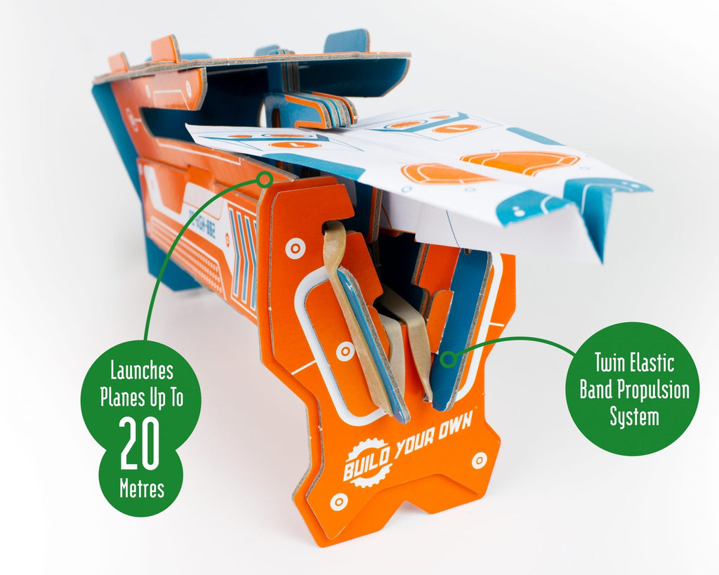 Snaps Cardboard Plane Launcher – 47-Piece DIY STEM Paper Plane Kit