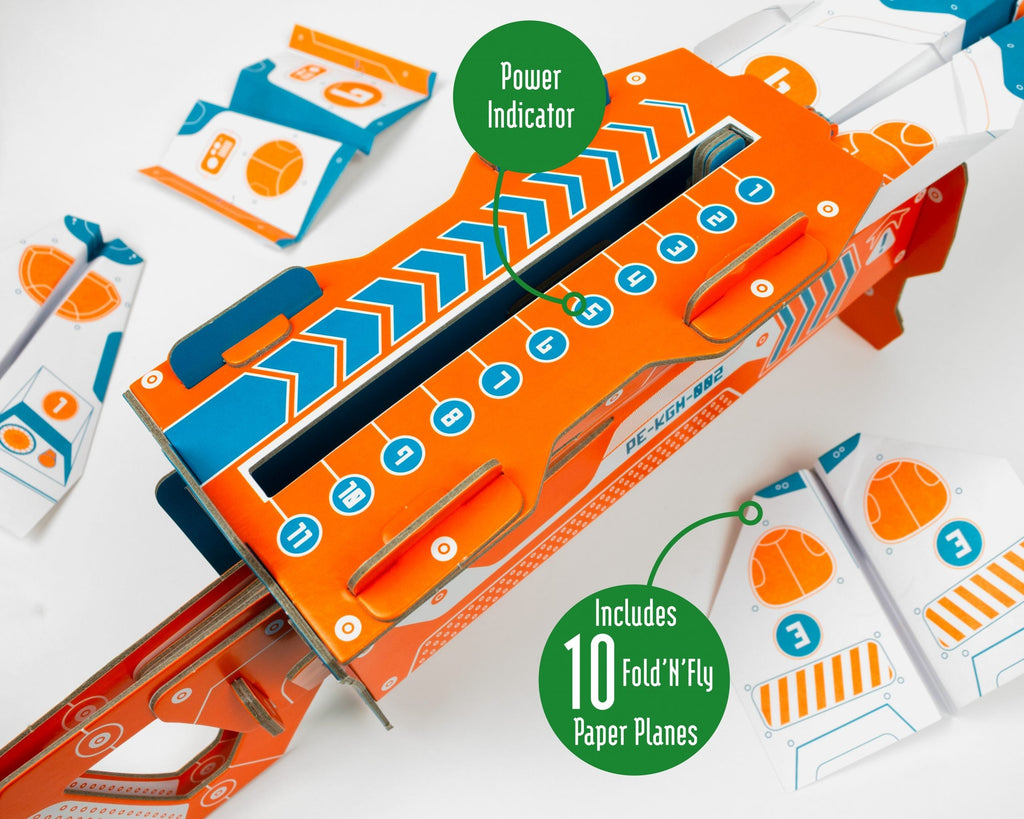 Snaps Cardboard Plane Launcher – 47-Piece DIY STEM Paper Plane Kit