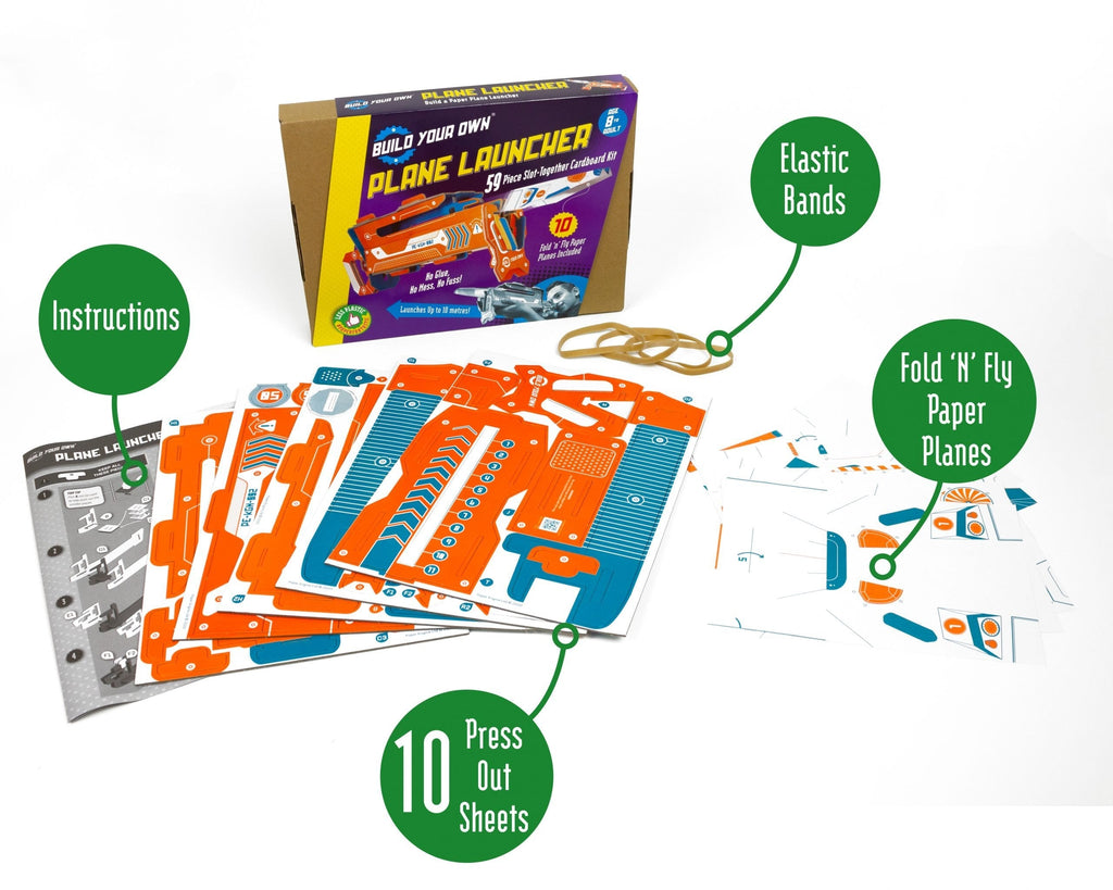 Snaps Cardboard Plane Launcher – 47-Piece DIY STEM Paper Plane Kit