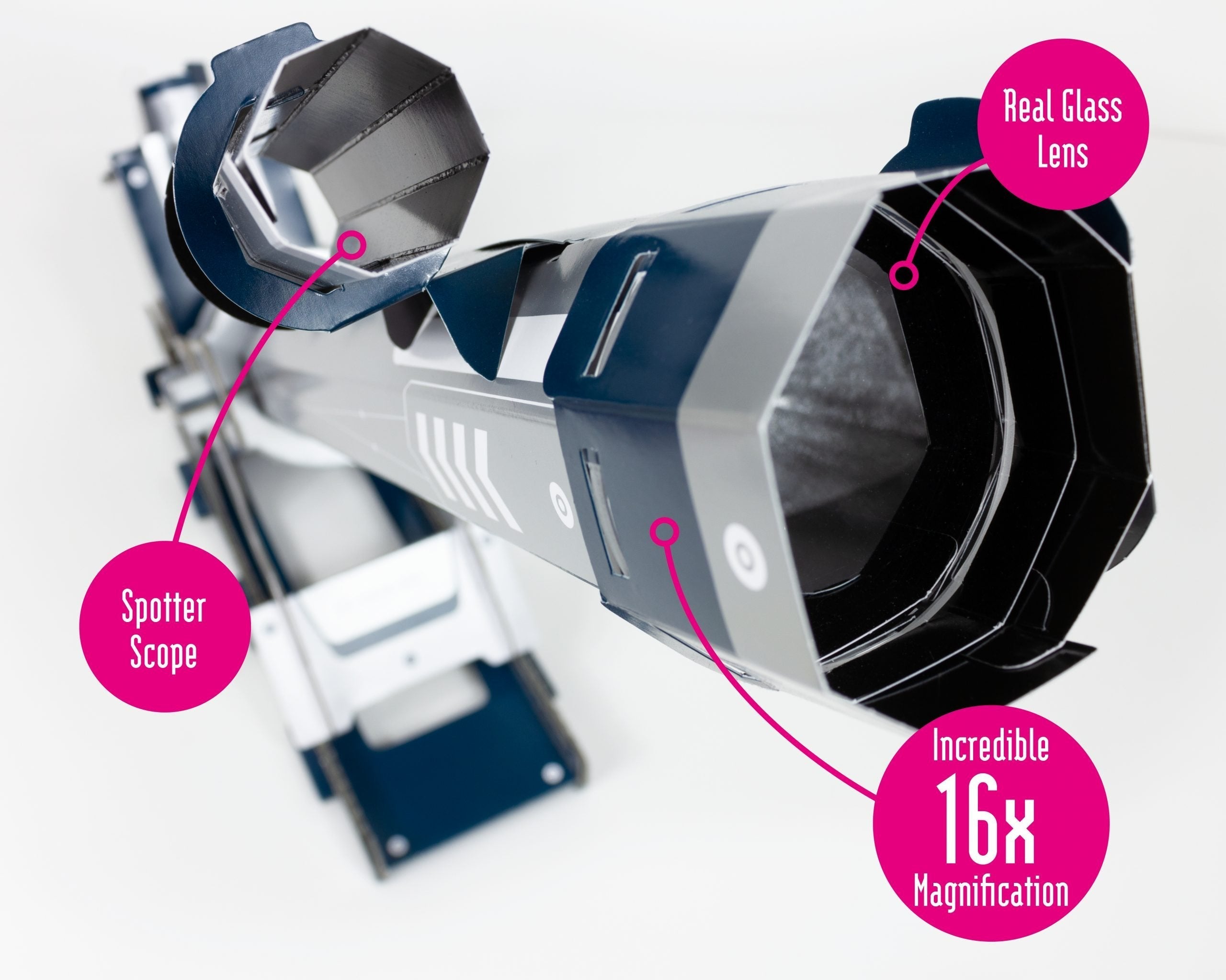 Snaps Build Your Own Telescope Kit – 16x Magnification DIY STEM Toy