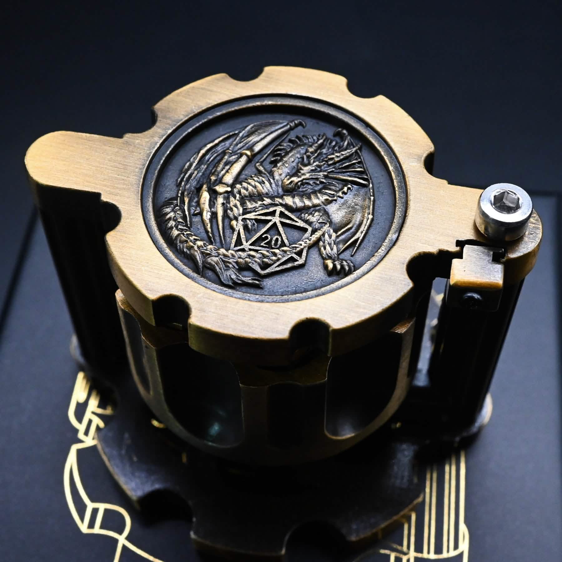 Hexchamber | Bullet Dice Set | Solid Metal | Ancient Gold