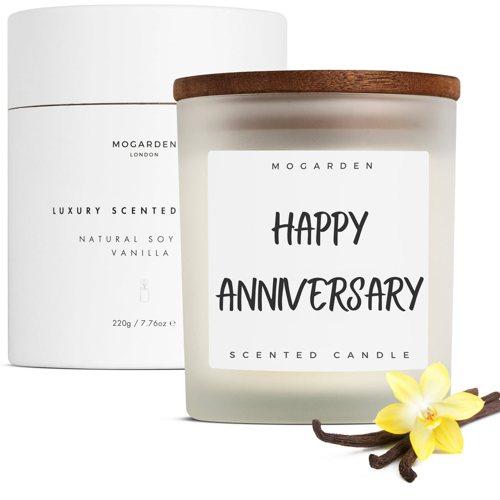 Mogarden Anniversary Candle – Luxury Vanilla Amber Soy Wax Gift, 220g
