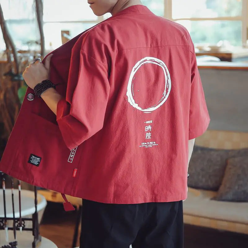 Men’s Three-Quarter Sleeve Tang-Inspired Cotton Jacket