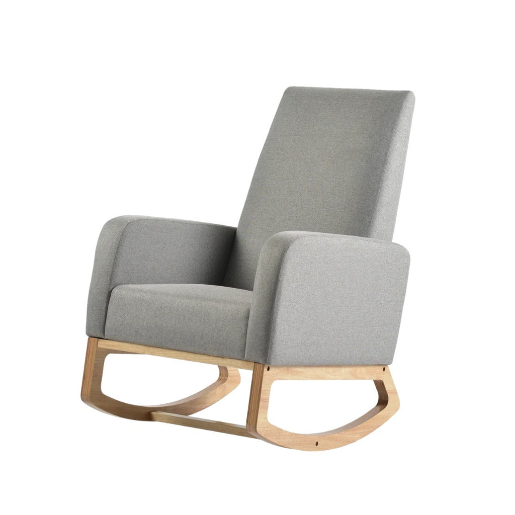 Askern Nursing Rocking Chair - Light Oak and Light Grey Cushions