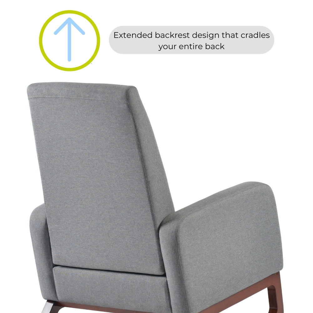 Askern Nursing Rocking Chair - Light Oak and Light Grey Cushions