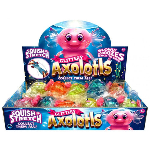 Snaps Axolotl Glitter Squishy – Stretchy Stress Relief Fidget Toy