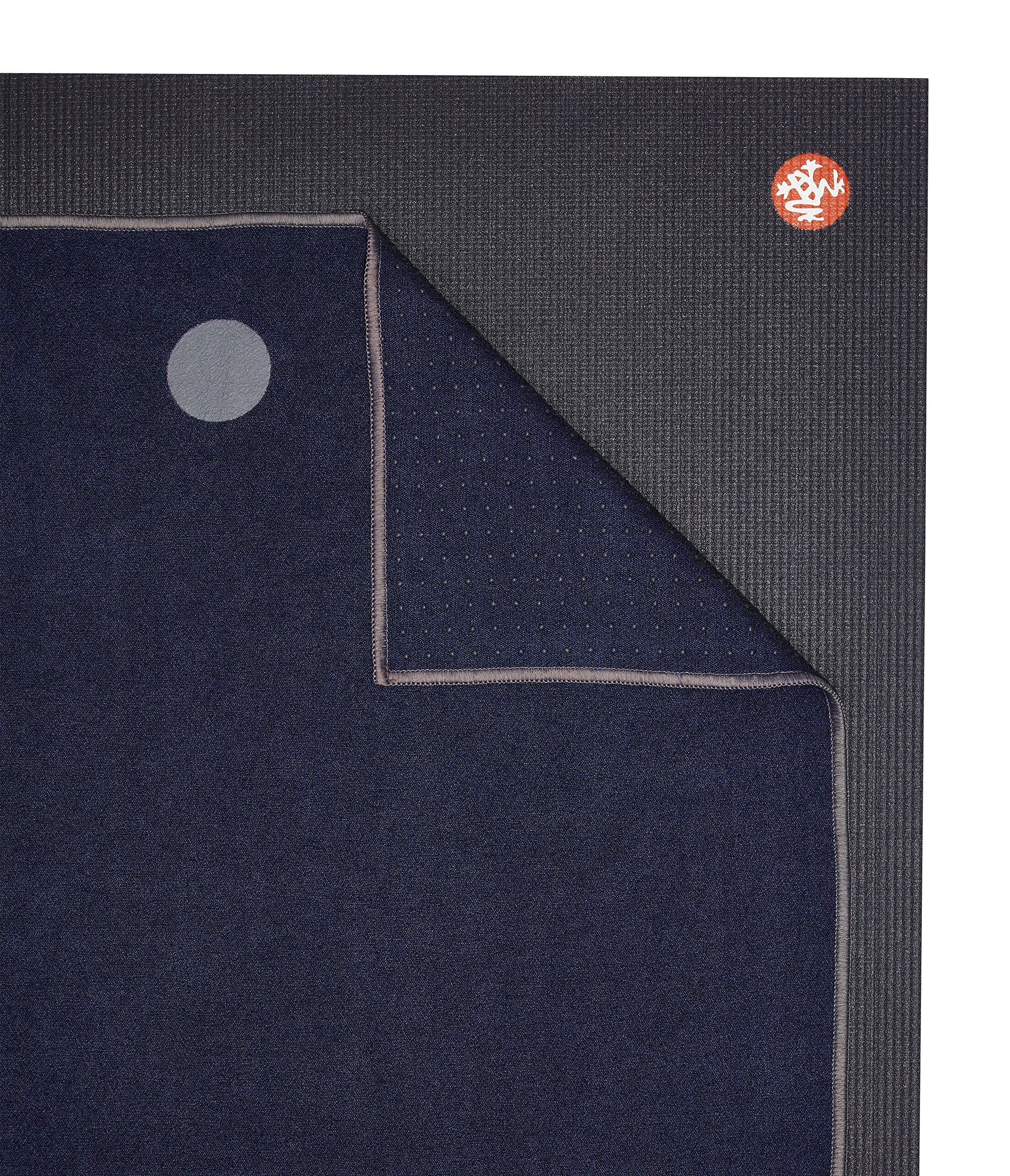 Manduka Yogitoes Non-Slip Yoga Towel – Quick Dry & Eco-Friendly, Midnight