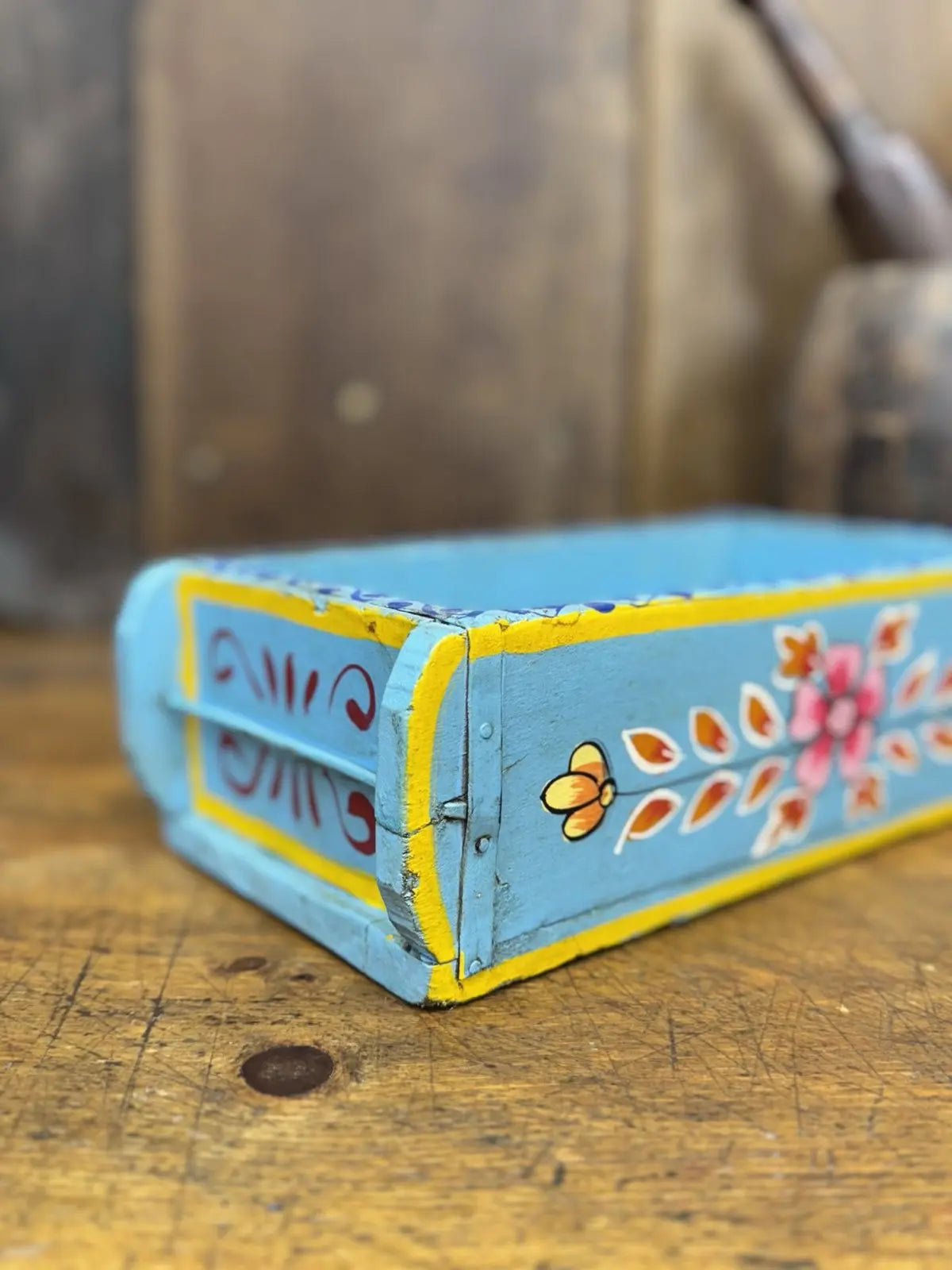 Rustic Warehouse Norfolk Vintage Blue Wooden Brick Mould Planter