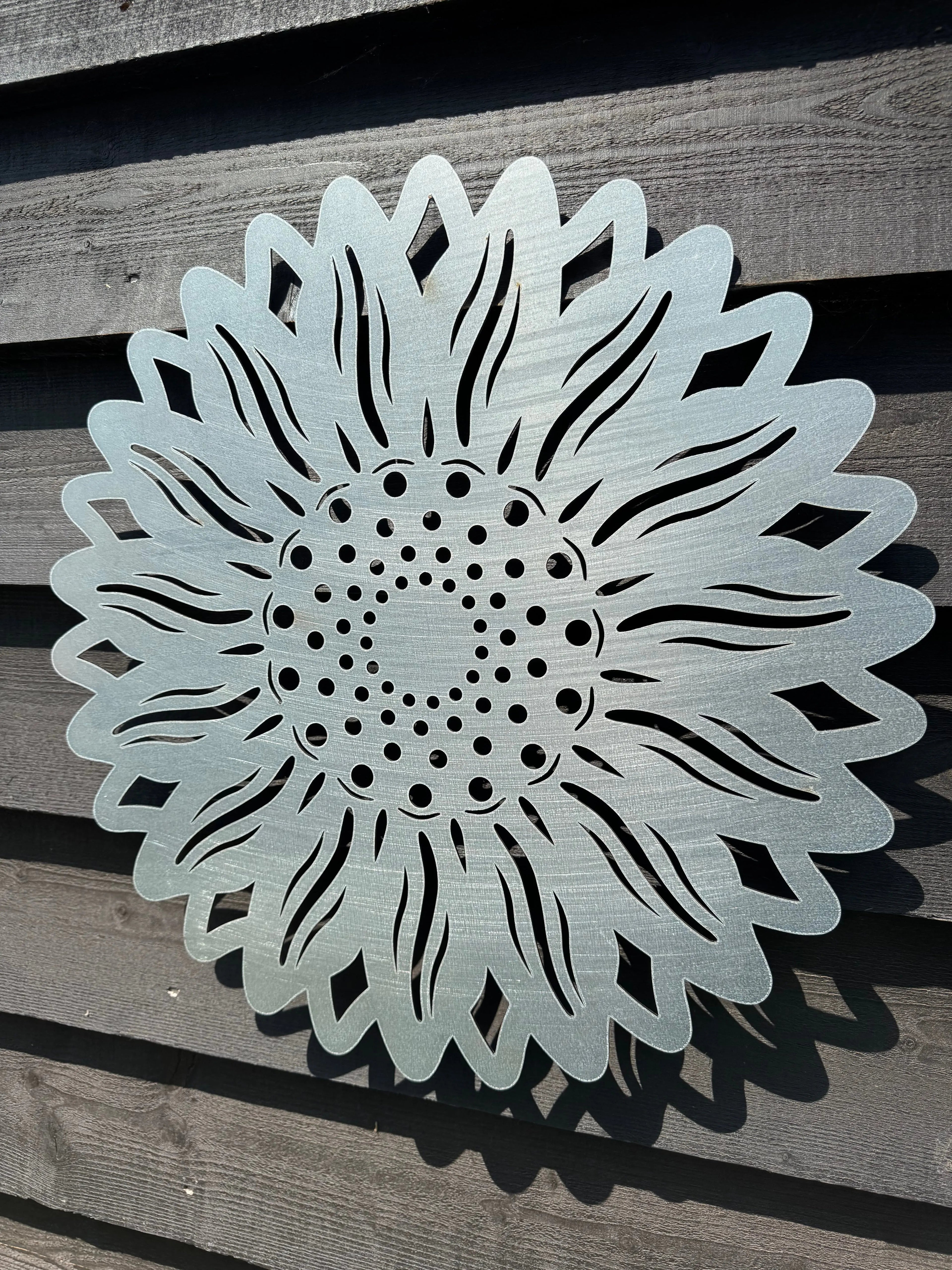 Rustic Warehouse Norfolk | Large Galvanized Steel Sunflower Wall Art