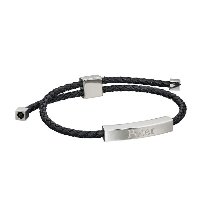 Gecko Jewellery Black Leather Matching Parent and Child Bracelet