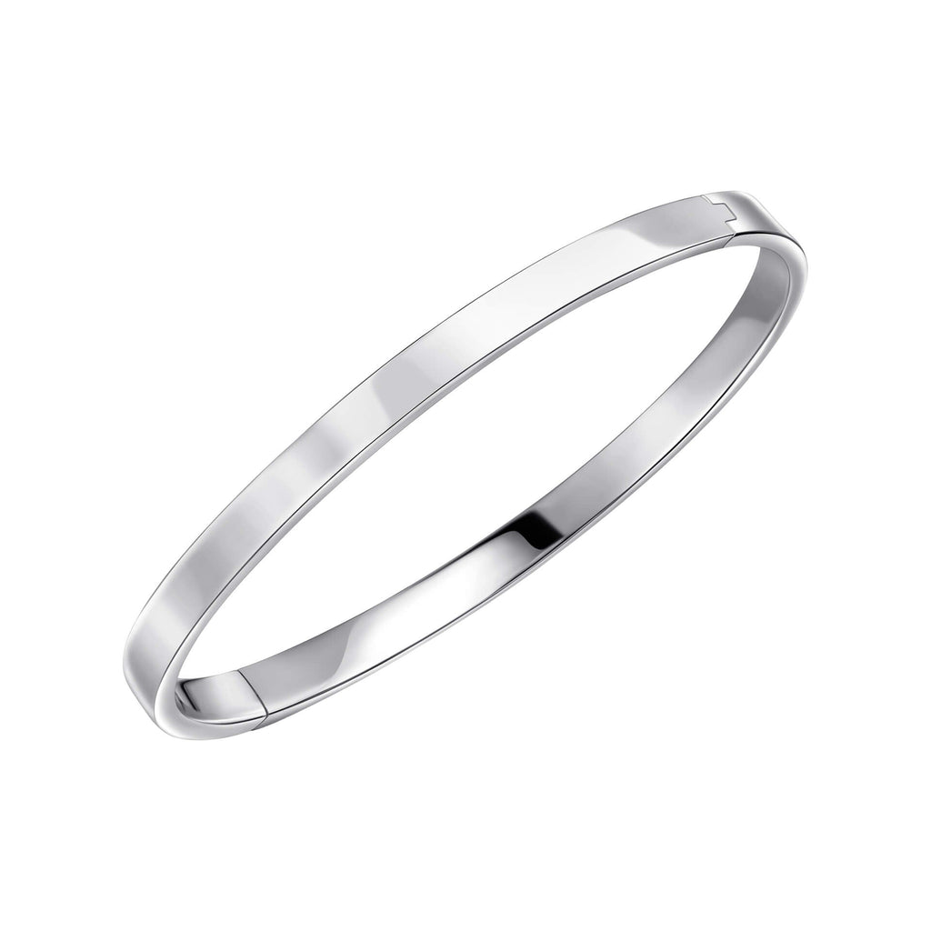Gecko Jewellery Plain Hinged Bangle – Recycled Sterling Silver