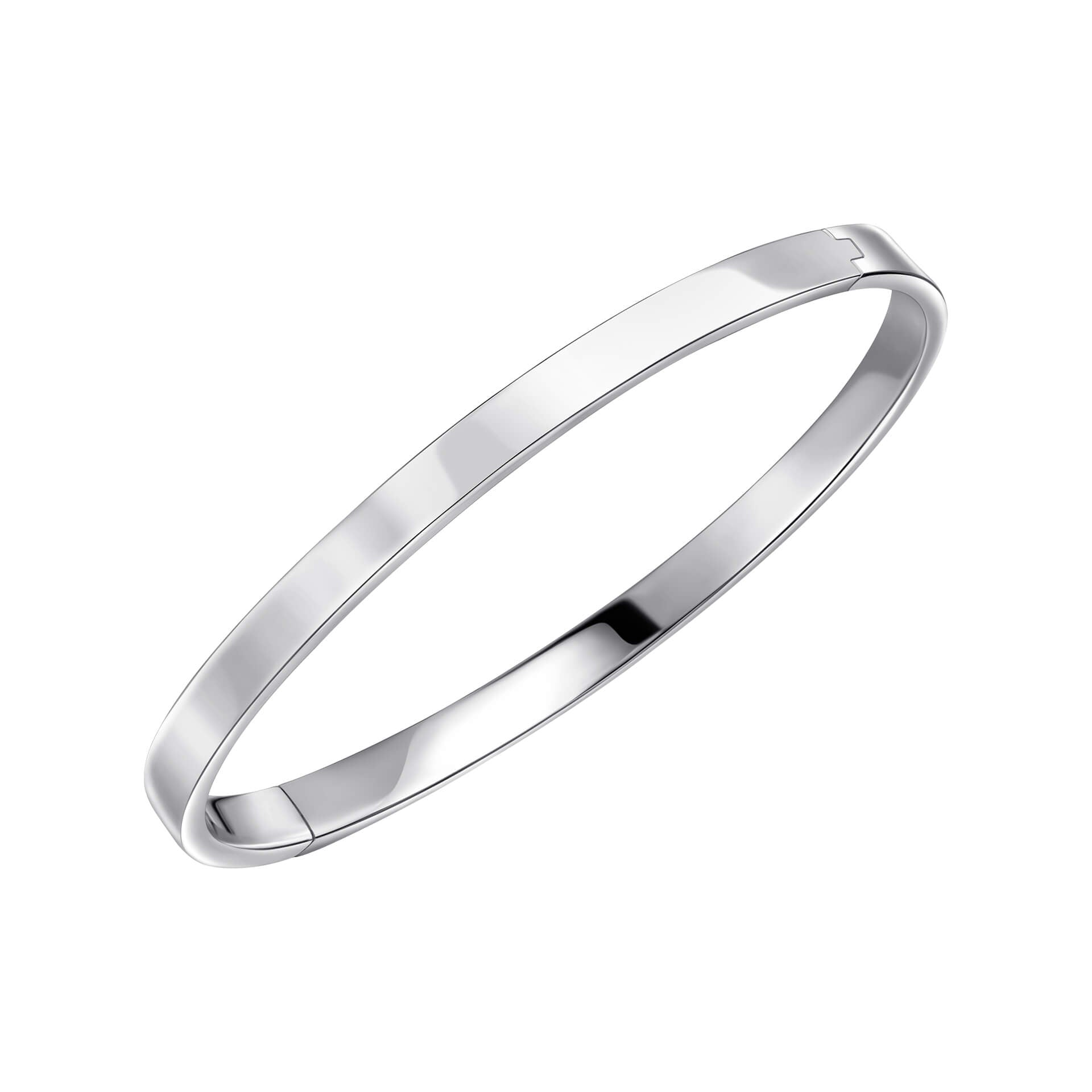 Gecko Jewellery Plain Hinged Bangle – Recycled Sterling Silver