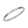 Gecko Jewellery Ridged Hinged Bangle – Recycled Sterling Silver