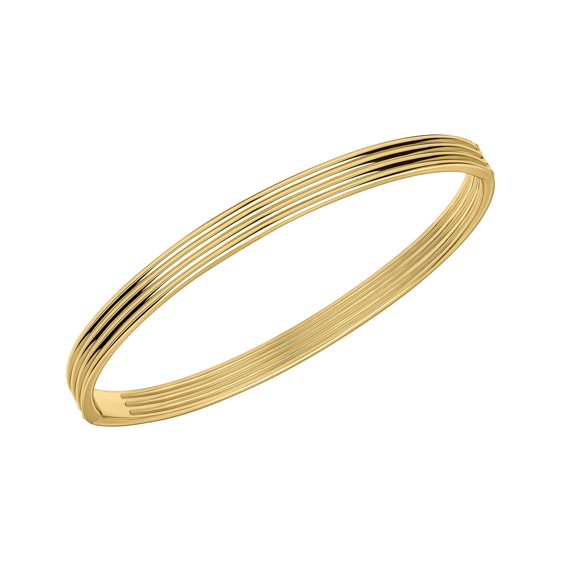 Gecko Jewellery Ridged Hinged Bangle – Recycled Sterling Silver