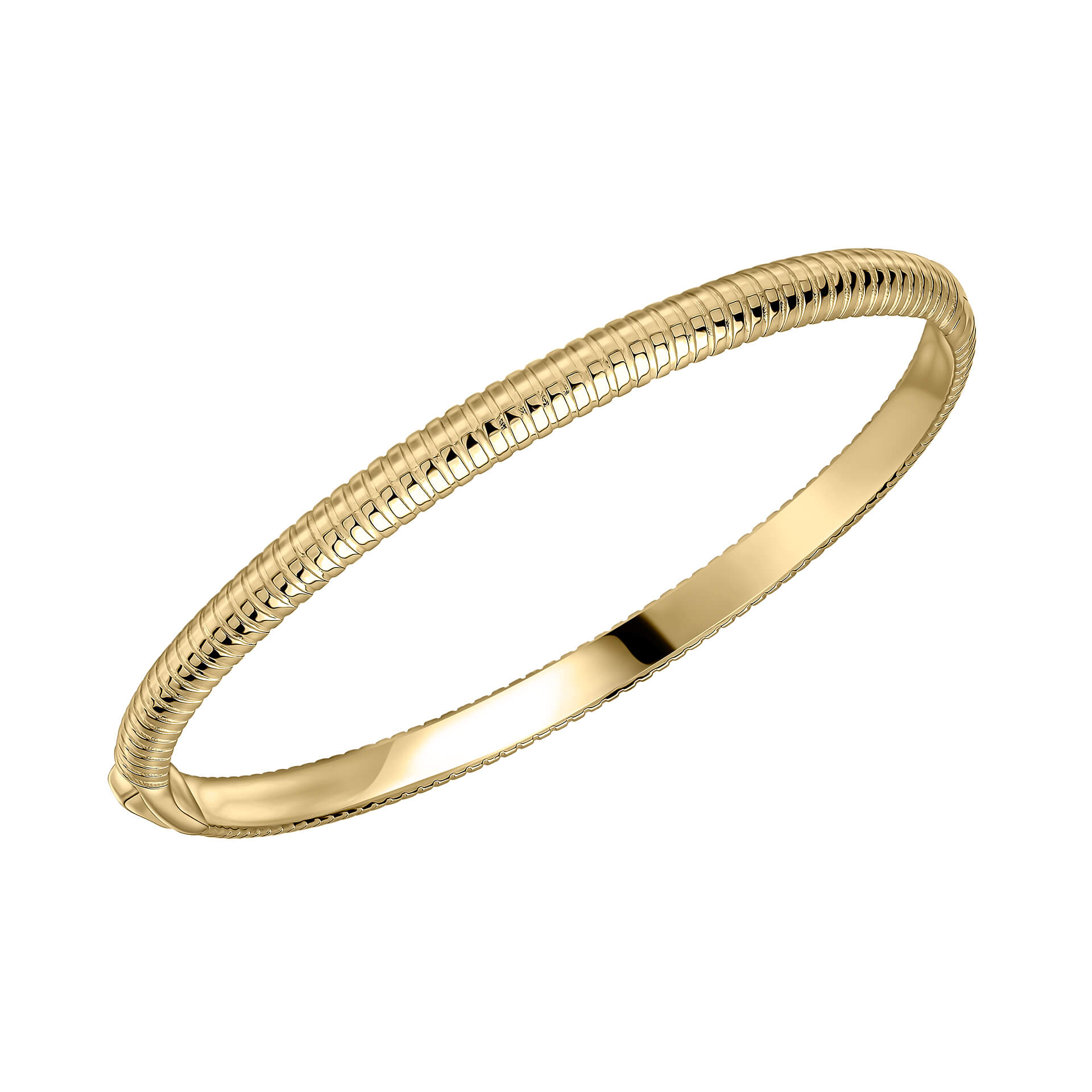 Gecko Jewellery Striped Hinged Bangle – Recycled Sterling Silver