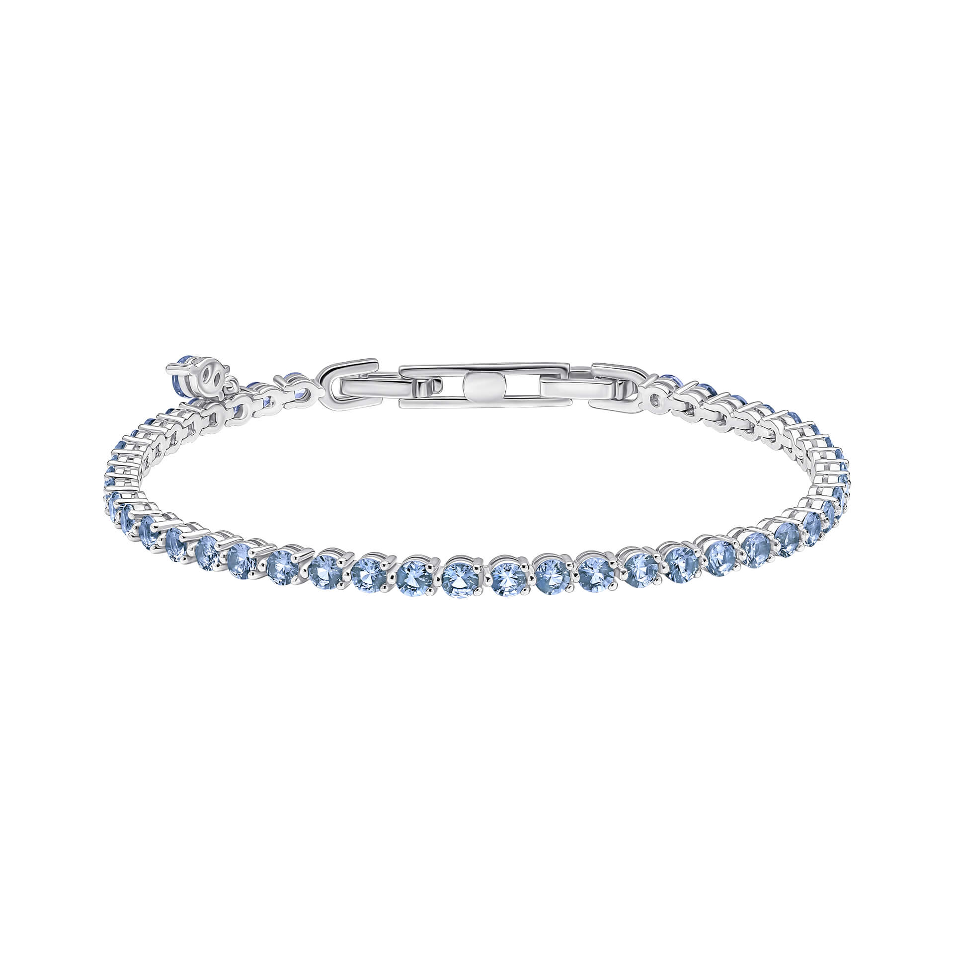 Gecko Jewellery Small Zirconia Charm Tennis Bracelet in Sterling Silver