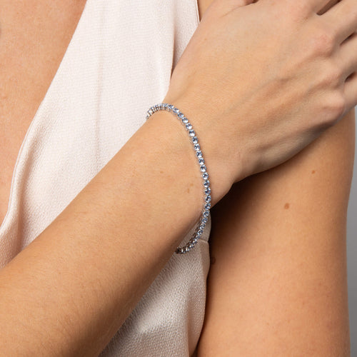 Gecko Jewellery Small Zirconia Charm Tennis Bracelet in Sterling Silver