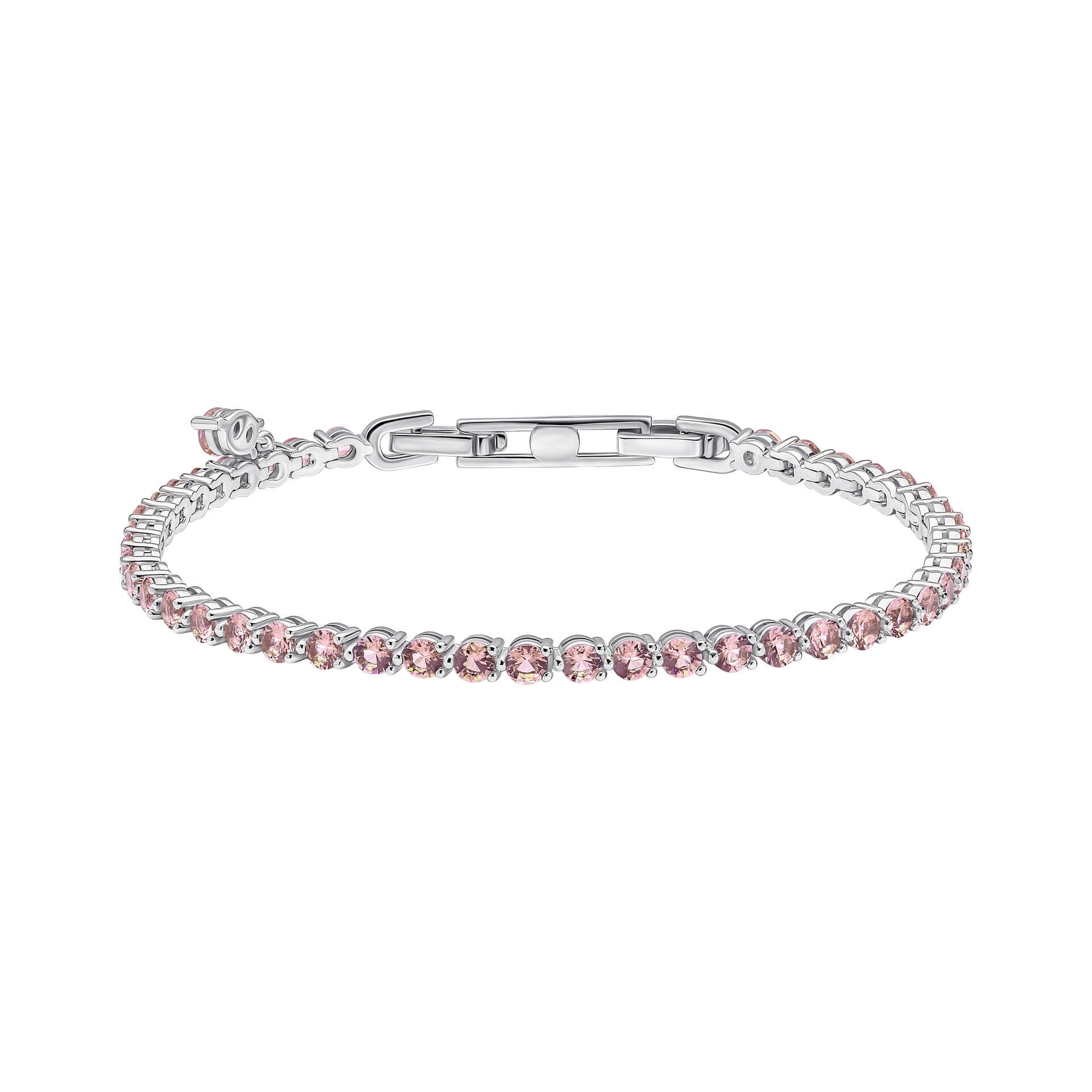 Gecko Jewellery Small Zirconia Charm Tennis Bracelet in Sterling Silver
