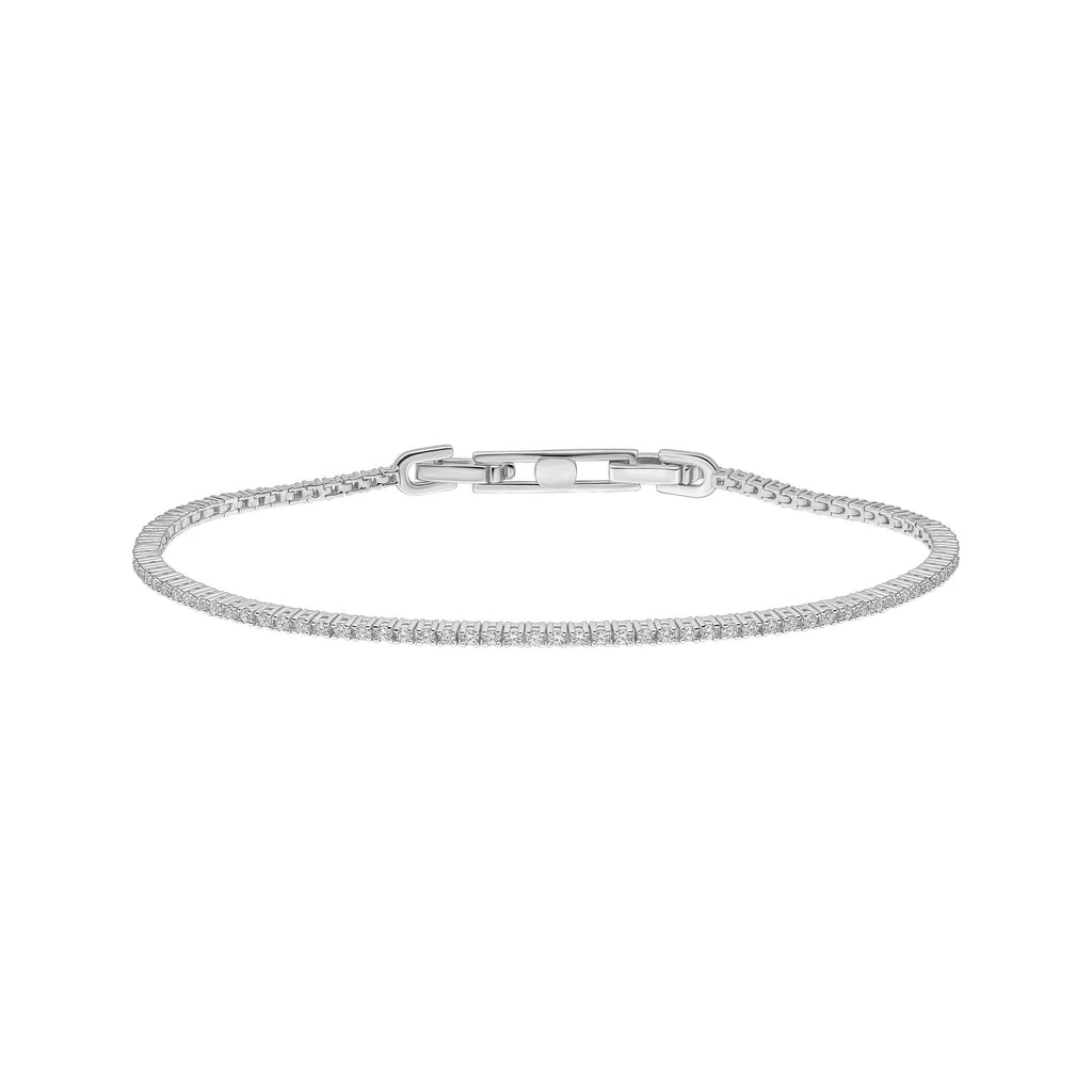 Gecko Jewellery Round Cut Zirconia Tennis Bracelet in Sterling Silver