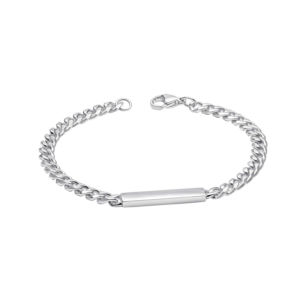 Gecko Jewellery Engravable ID Bar Chain Bracelet in Yellow Gold Plate