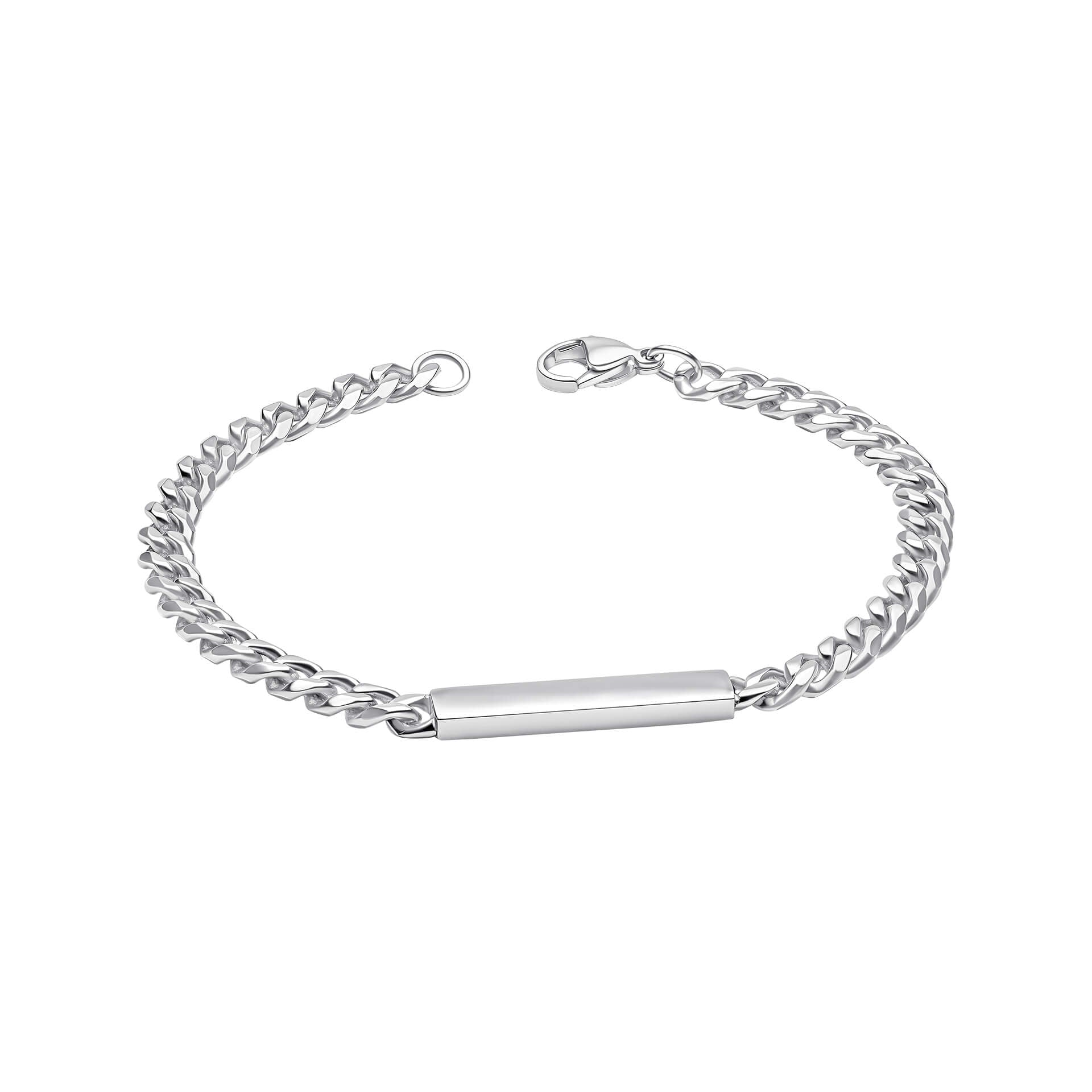 Gecko Jewellery Engravable ID Bar Chain Bracelet in Yellow Gold Plate