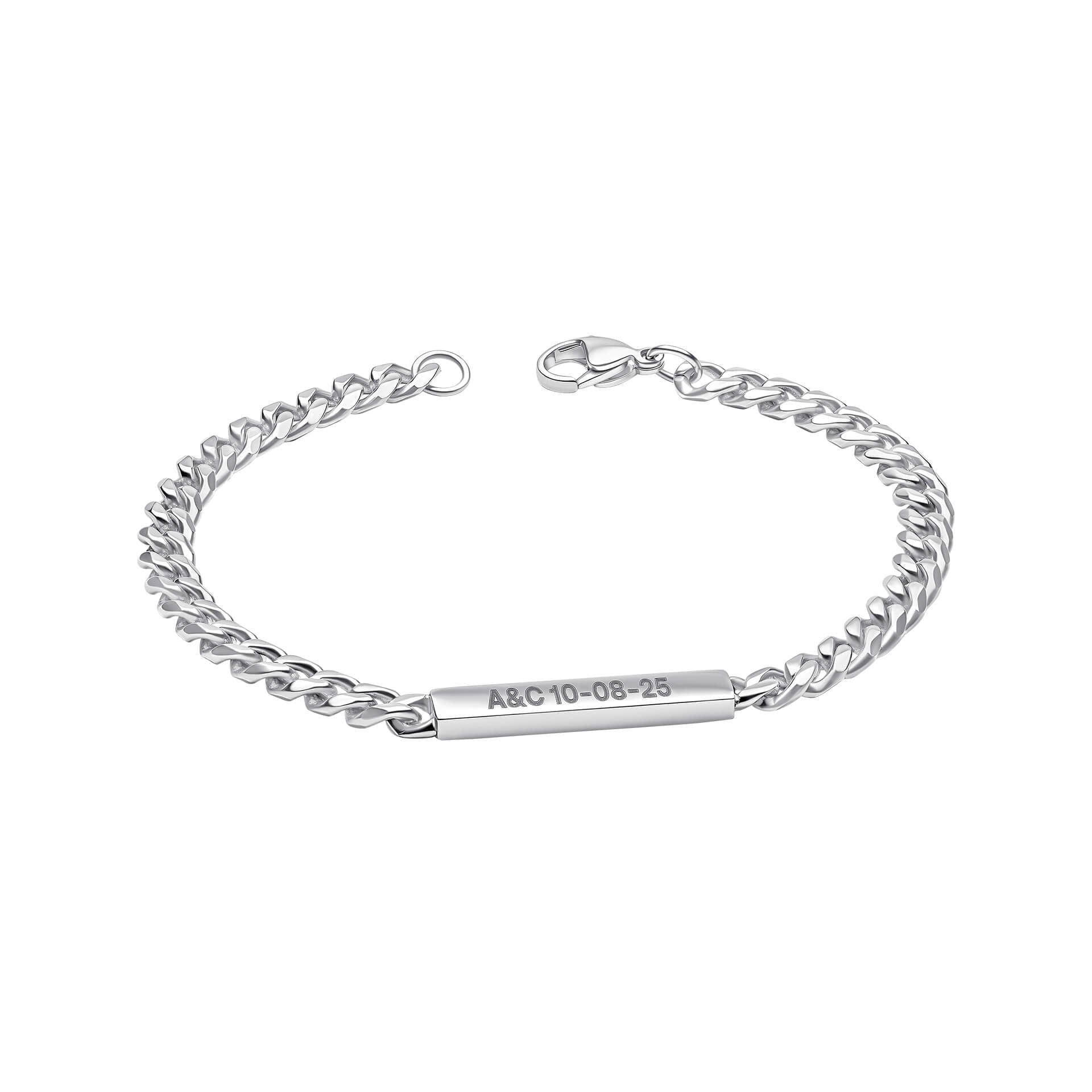 Gecko Jewellery Engravable ID Bar Chain Bracelet in Yellow Gold Plate