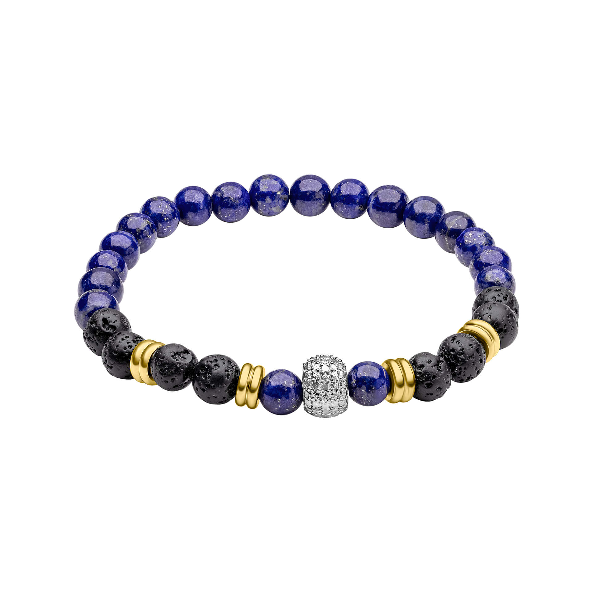 Gecko Jewellery Smaller Fit Lava Bead and Semi-Precious Bracelet
