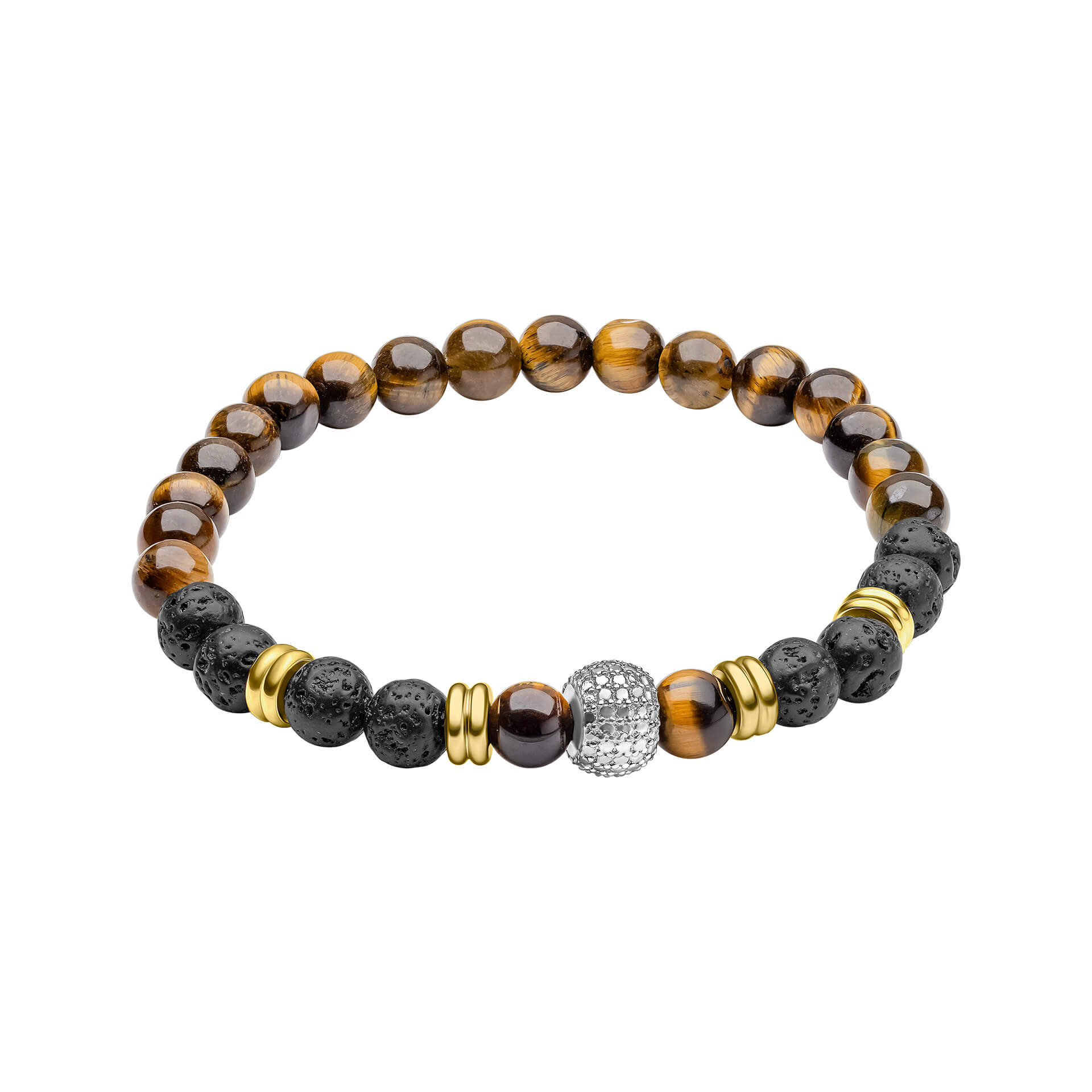 Gecko Jewellery Smaller Fit Lava Bead and Semi-Precious Bracelet