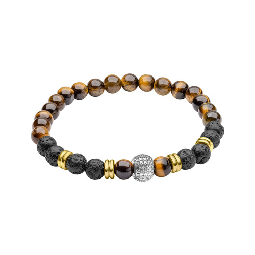 Gecko Jewellery Smaller Fit Lava Bead and Semi-Precious Bracelet