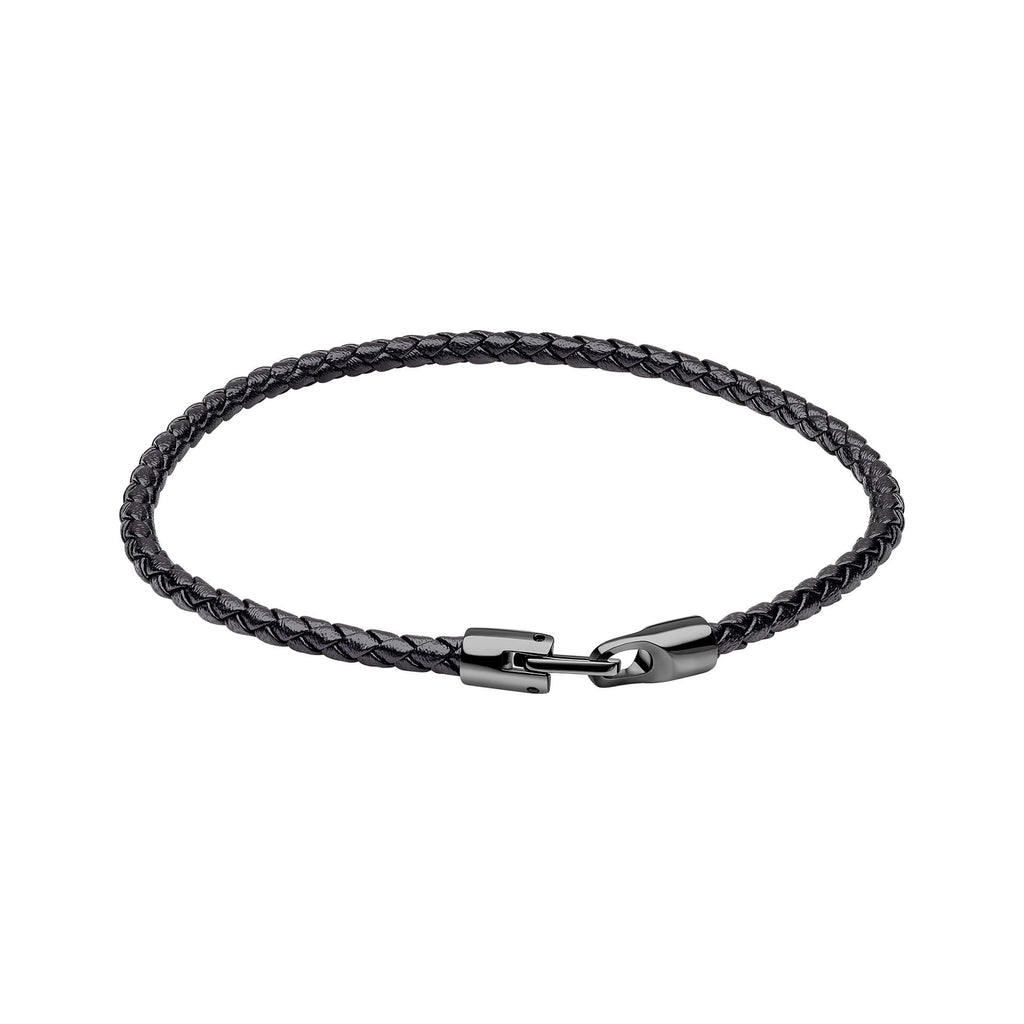 Gecko Jewellery Ultra-Thin Braided Leather Bracelet with Sleek Clasp