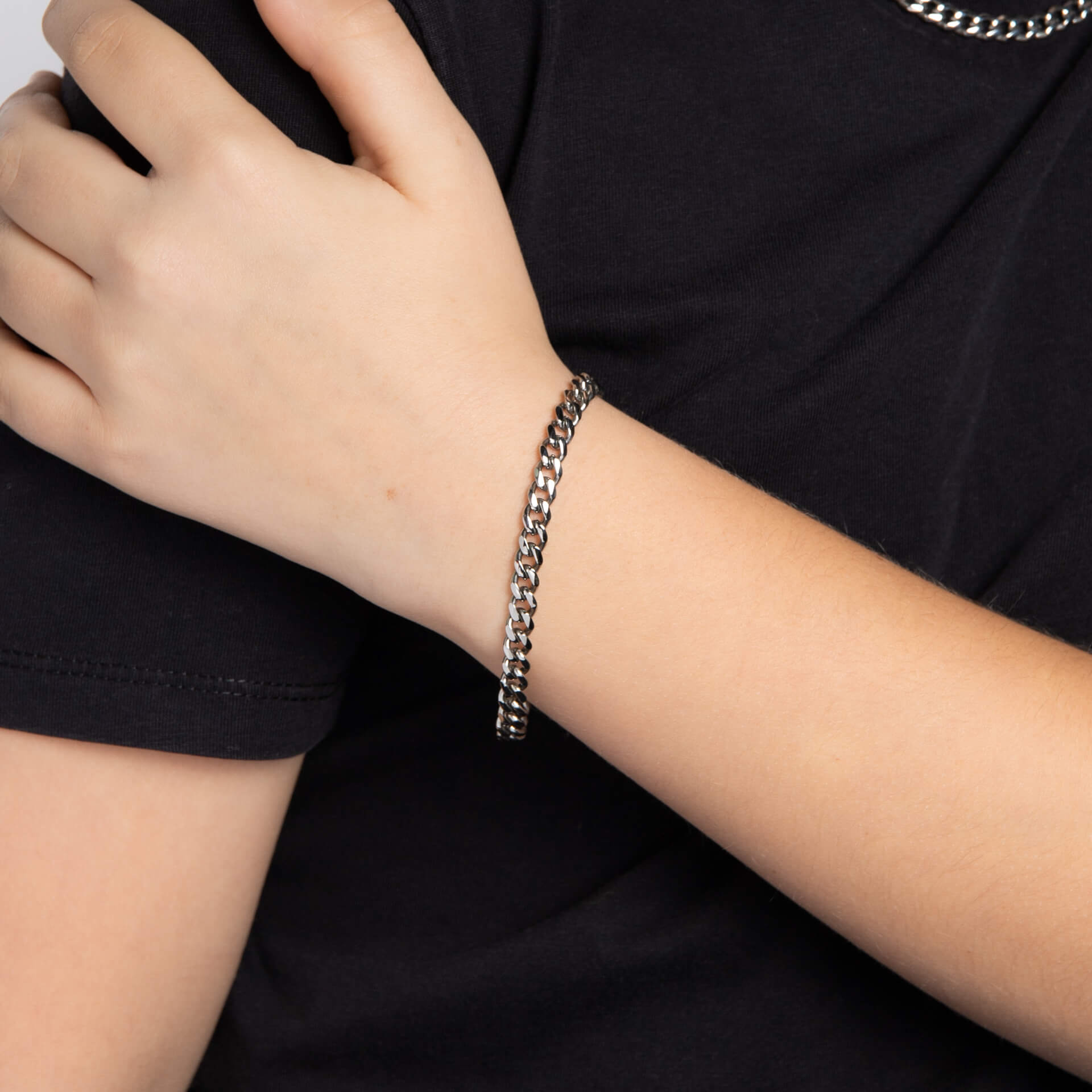 Gecko Jewellery Smaller Fit Stainless Steel Cuban Link Chain Bracelet