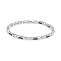 Gecko Jewellery – Stainless Steel and Blue Ceramic Link Bracelet