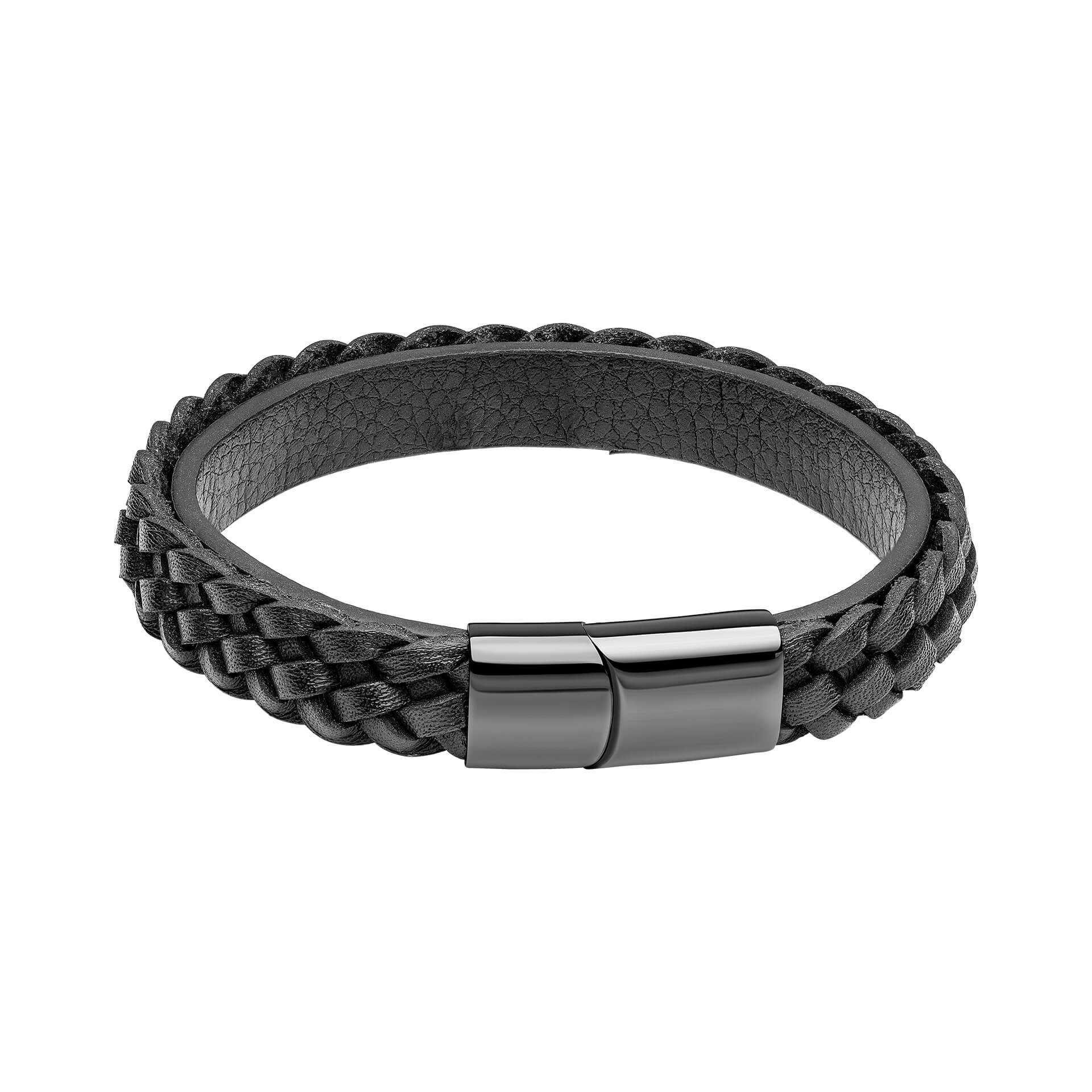 Gecko Jewellery Black Braided Leather Bracelet – Minimalist Design
