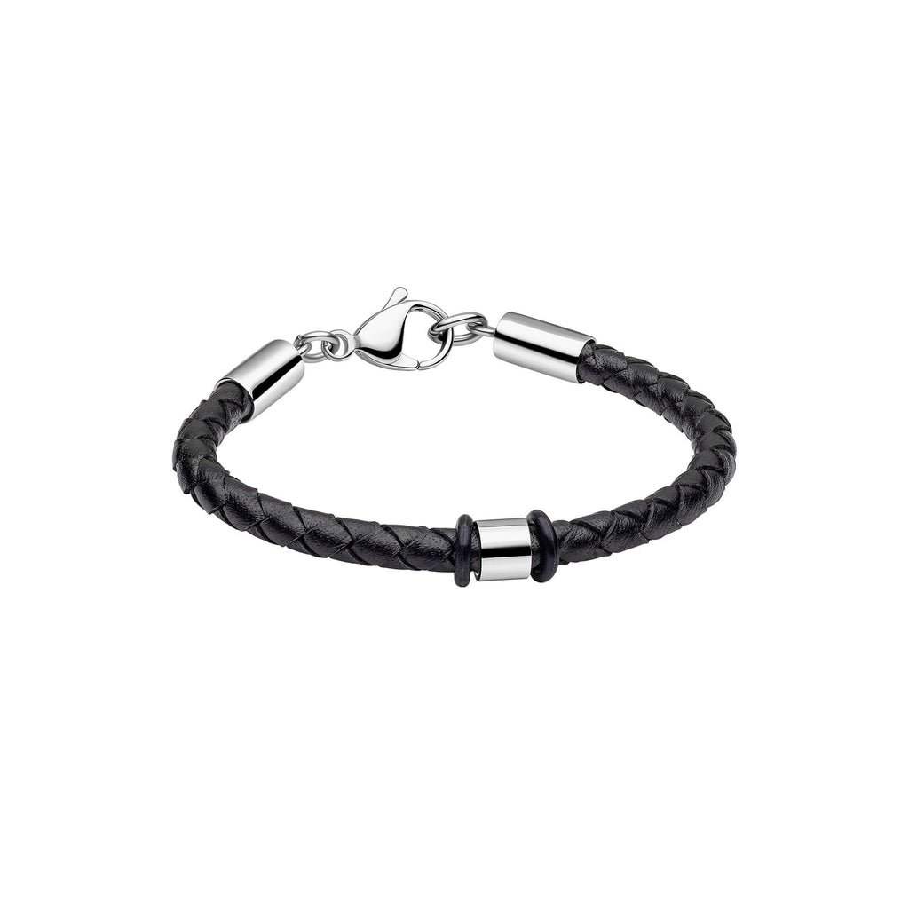 Gecko Jewellery Father and Son Matching Braided Leather Bracelet Set