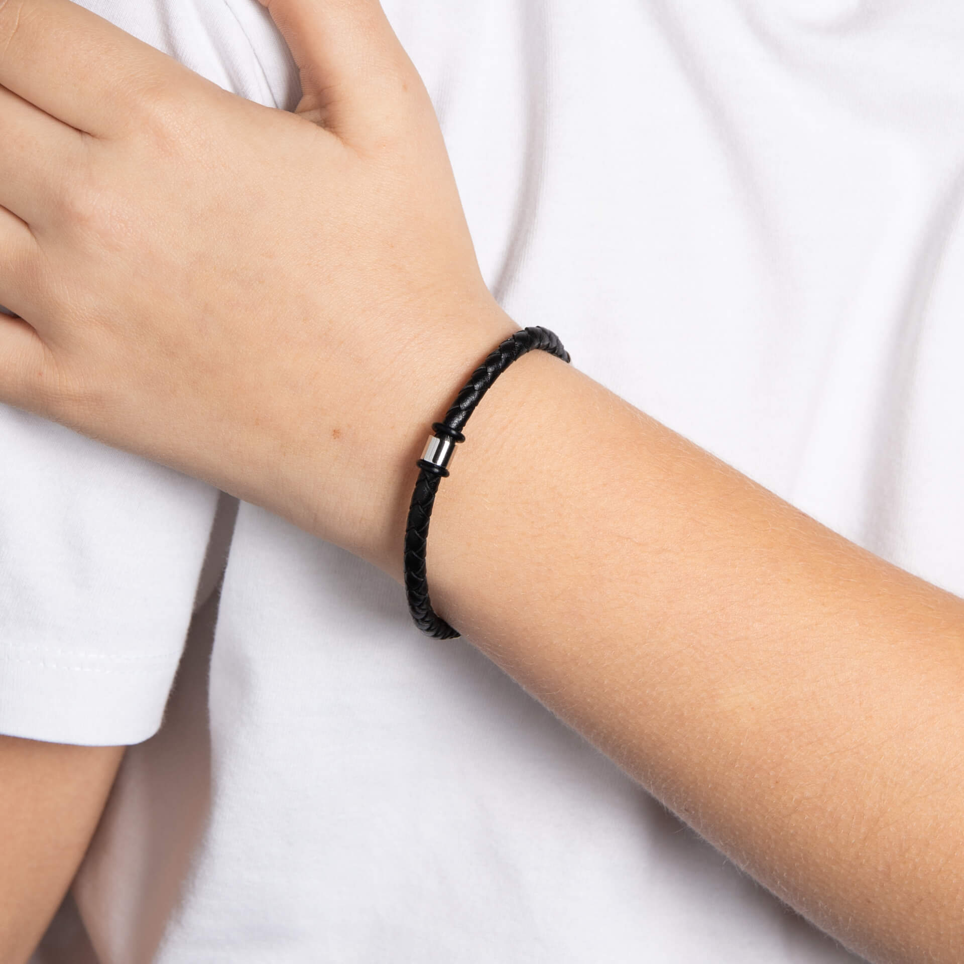 Gecko Jewellery Father and Son Matching Braided Leather Bracelet Set