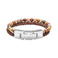 Gecko Jewellery Brown Leather and Red Turquoise Stone Bracelet