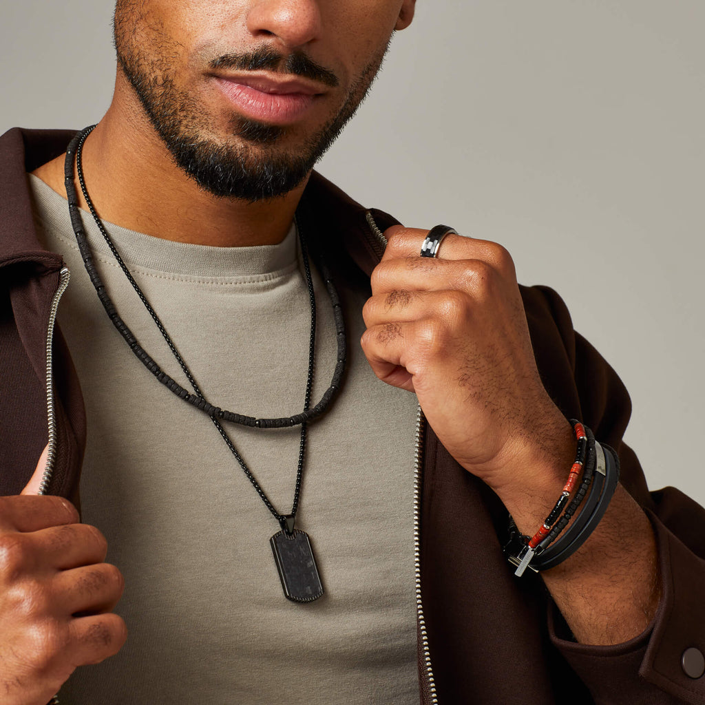 Gecko Jewellery Lava Stone Beaded Necklace – Modern Masculine Style