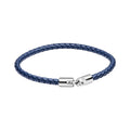Gecko Jewellery Braided Leather Bracelet with Polished Metal Hook Clasp