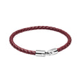 Gecko Jewellery Braided Leather Bracelet with Polished Metal Hook Clasp