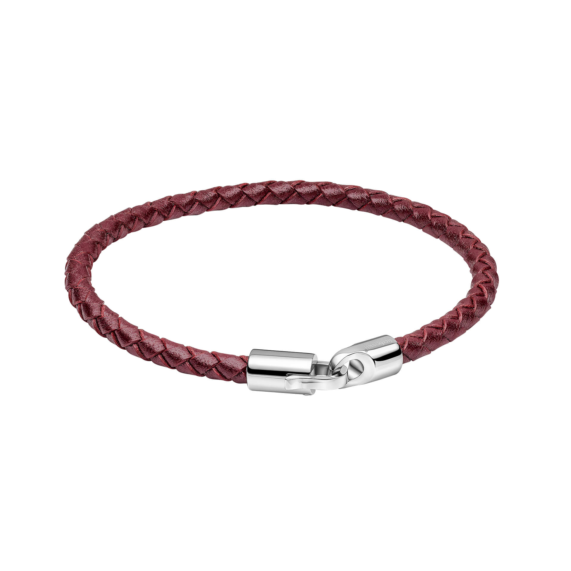 Gecko Jewellery Braided Leather Bracelet with Polished Metal Hook Clasp