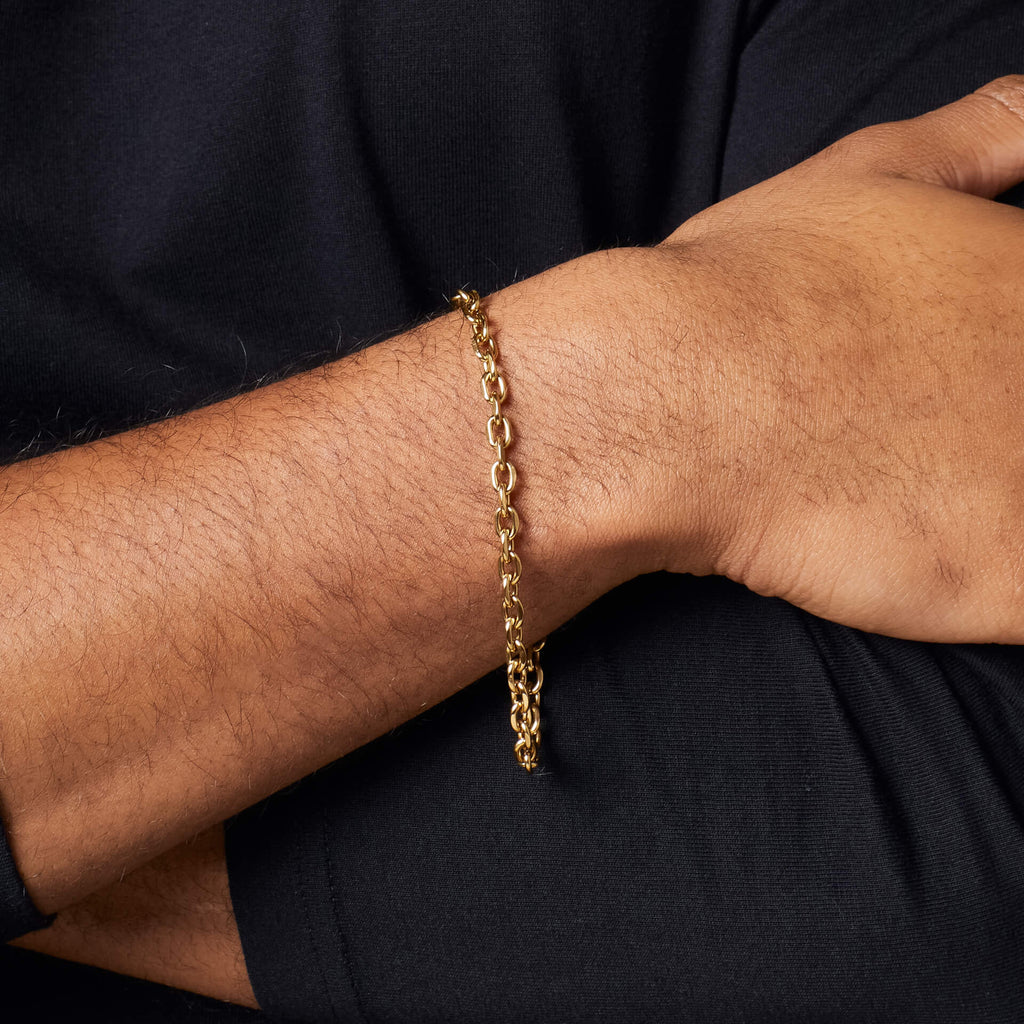 Gecko Jewellery – Stainless Steel Polished Cable Link Chain Bracelet
