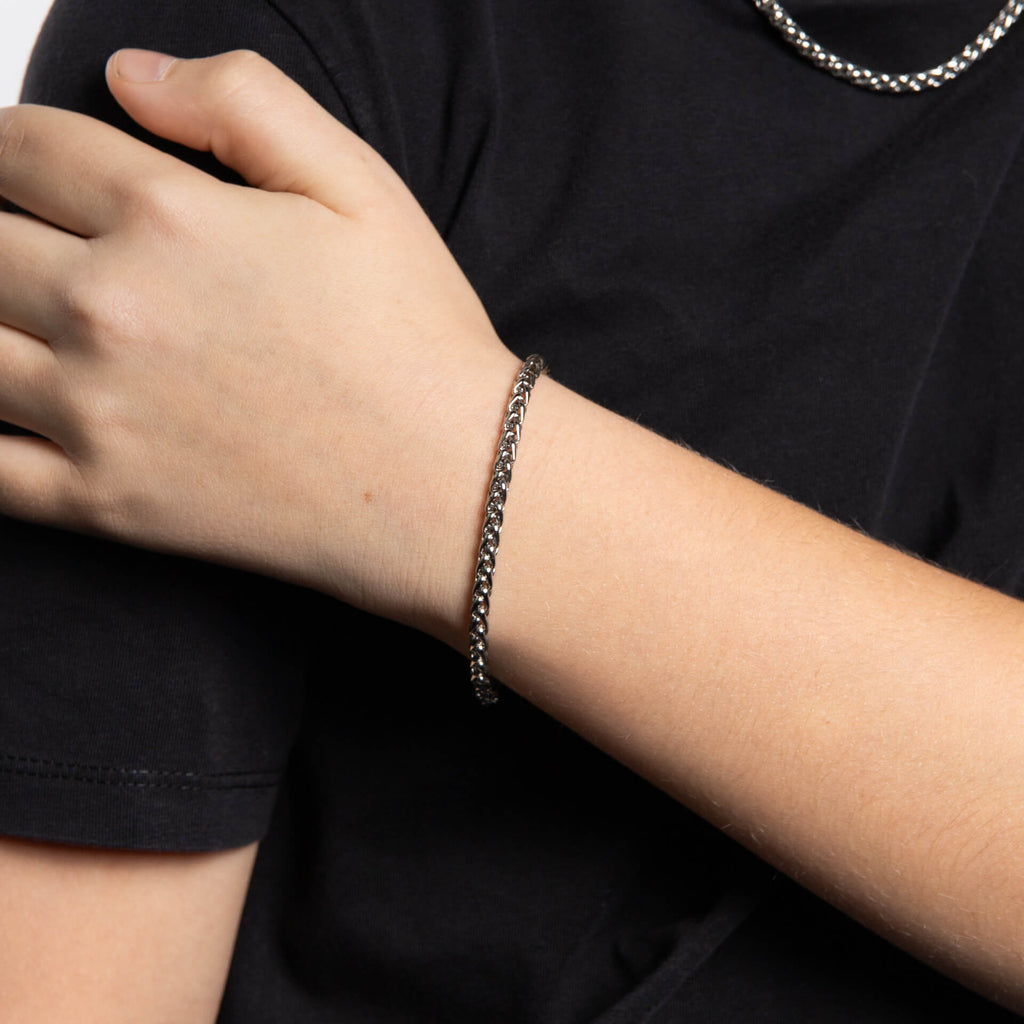 Gecko Jewellery Stainless Steel Wheat Chain Bracelet – Smaller Fit