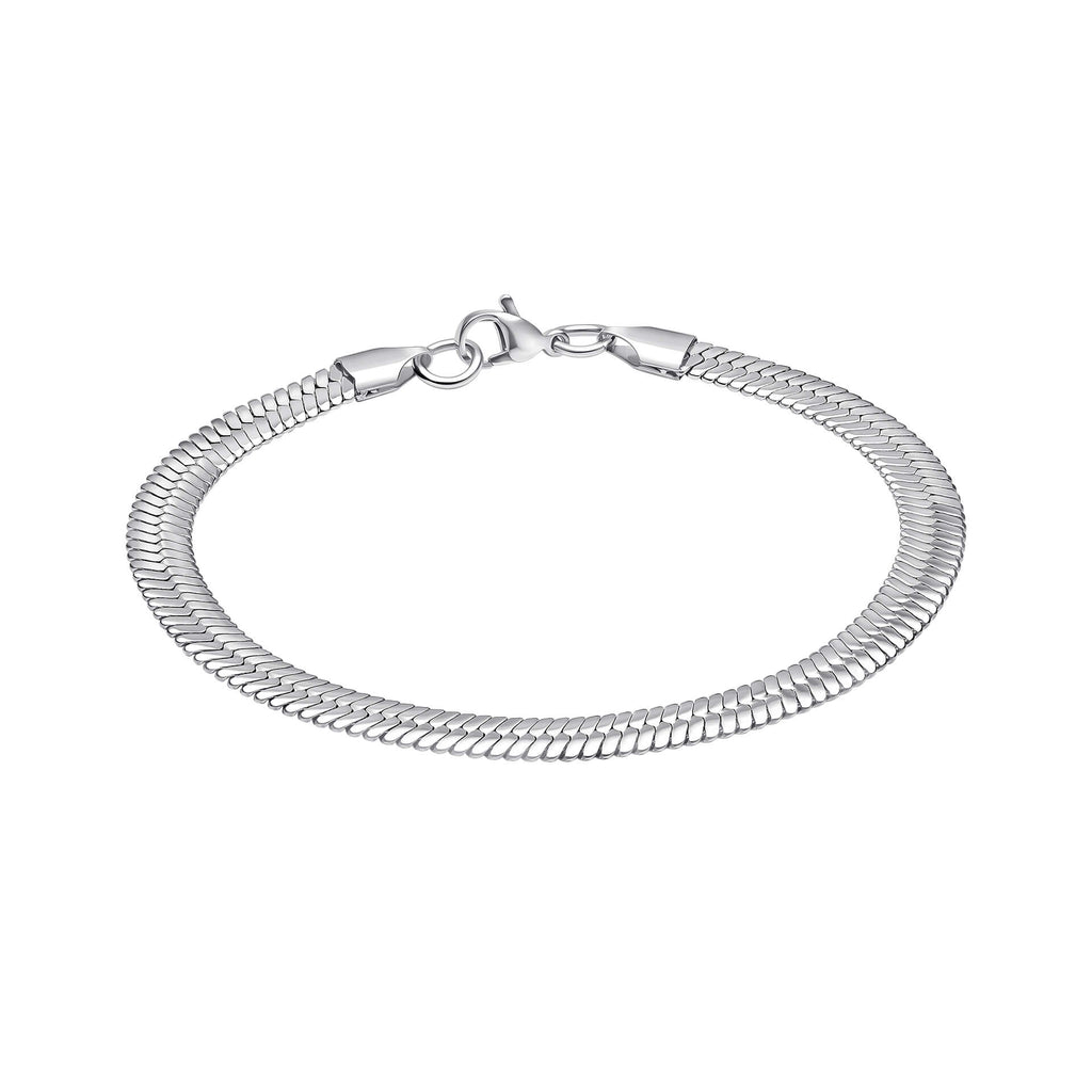 Gecko Jewellery – Stainless Steel Herringbone Chain Bracelet for Men